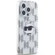 Karl Lagerfeld dėklas iPhone 15 Pro telefonui, IML Choupette Head & Monogram, skaidrus