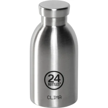 24Bottles Clima Bottle Water Bottle, Brushed Steel, 330 ml