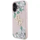 Dėklas Guess Grained Roses Big 4G logo telefonui iPhone 16 6.1\", rausvas