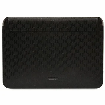 Karl Lagerfeld Saffiano Monogram Plaque 14" nešiojamojo kompiuterio dėklas, juodas