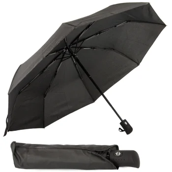 Automatinis sulankstomas skėtis, juodas (unisex)