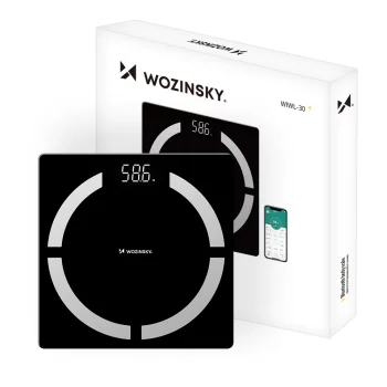 Wozinsky WIWL-30 elektroninės vonios svarstyklės su Bluetooth, juodos