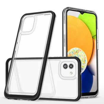 Dėklas Samsung Galaxy A03 Hybrid Armor Clear 3in1, juodas