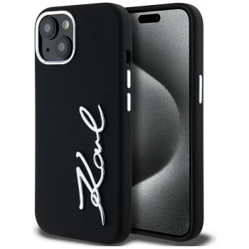 Karl Lagerfeld dėklas, skirtas iPhone 15, juodas