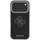 Guess Grained & Big Resin Logo dėklas iPhone 18 Pro Max / 17 Pro Max, juodas