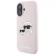 Karl Lagerfeld Silicone Karl & Choupette MagSafe dėklas iPhone 16, rožinis