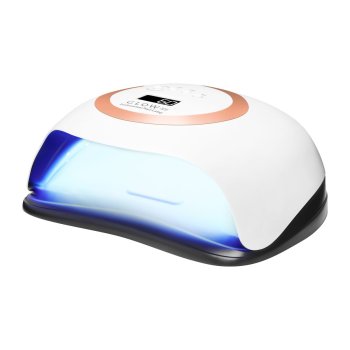 UV/LED nagų lempa Glow V1, 168W, balta / auksinė
