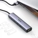 Ugreen CM475 USB 3.0 šakotuvas su RJ-45 ir USB-C PD, pilkas