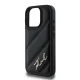 Karl Lagerfeld Diagonal Quilted Script dėklas iPhone 16 Pro Max, juodas