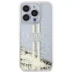 Guess Liquid Glitter Gold Stripes dėklas iPhone 15 Pro Max, skaidrus