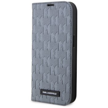 Karl Lagerfeld iPhone 14 Wallet Case Saffiano Mono, Silver