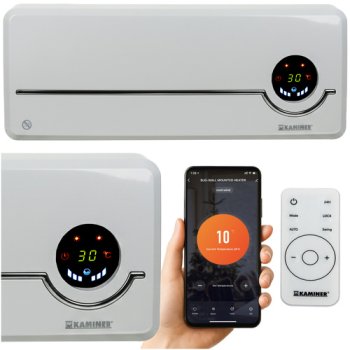Elektrinė oro užuolaida-šildytuvas Kaminer Airo 2000W su WiFi, balta