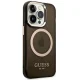 Guess Gold Outline Translucent MagSafe dėklas iPhone 14 Pro, juodas