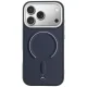 Mercedes Leather 3D MagSafe Case for iPhone 17 Pro, Navy Blue