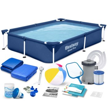 Karkasinis baseinas Bestway 56401, 221x150x43 cm su priedais