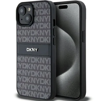 Dkny iPhone 15 / 14 / 13 Case Mono Stripe & Metal Logo, Black