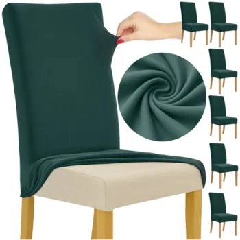Ruhhy Chair Covers, 6 pcs, Bottle Green