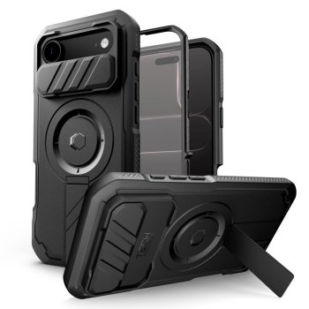 Tech-Protect Kevlar MagSafe dėklas telefonui iPhone 17 Air, juodas