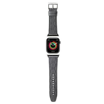 Karl Lagerfeld Saffiano Monogram dirželis Apple Watch (42/44/45/49mm), sidabrinis