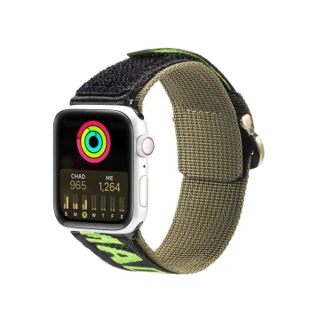 Dux Ducis dirželis Apple Watch 49/45/44/42 mm (Outdoor Version), nailoninis, juodas / žalias