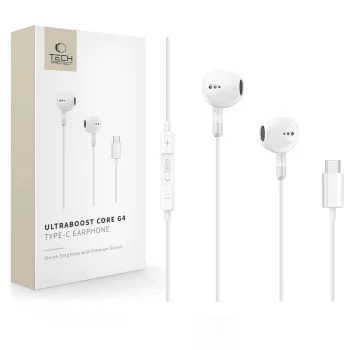 Tech-Protect Ultraboost Core G4 USB-C laidinės ausinės - Baltos