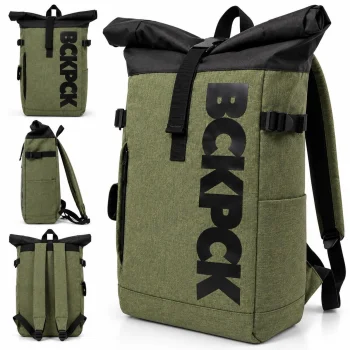 NORLÄNDER BCKPCK roll-top backpack, 36 l, 15.6", green/black