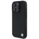 BMW iPhone 16 Pro Max dėklas Signature Leather Diamond, juodas