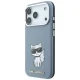 Karl Lagerfeld Smooth Choupette Sketch MagSafe dėklas telefonui iPhone 18 Pro / 17 Pro, šviesiai mėlynas