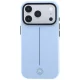 Mercedes Leather Semi Wrap Iconic Line MagSafe dėklas telefonui iPhone 18 Pro / 17 Pro, mėlynas