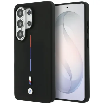 BMW M Silicone Tricolor Line MagSafe dėklas Samsung Galaxy S26 Ultra, juodas