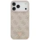 Guess Leather 4G Triangle Strass MagSafe dėklas iPhone 17 / 18 Pro Max, rožinis
