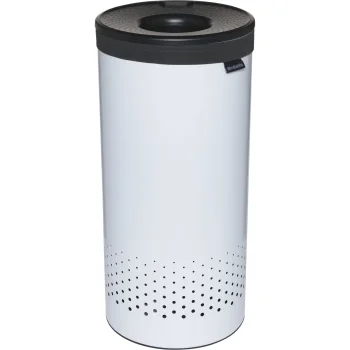 Skalbinių krepšys Brabantia, 35 l, baltas / tamsiai pilkas