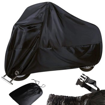 Waterproof Motorcycle and Bike Cover 180x130 cm UV Protection, Black