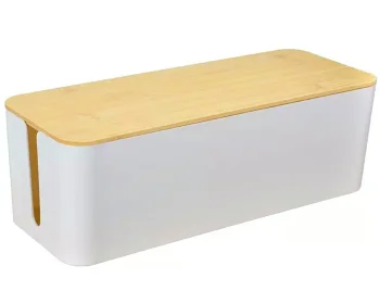 Laidų ir ilgintuvų dėžutė-organizatorius, 32 cm, balta