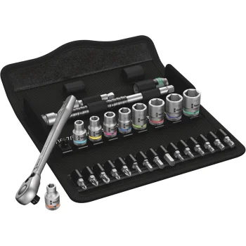 Wera 8100 SA 11 Zyklop terkšlės ir galvučių rinkinys, 1/4", colinis, 28 dalių
