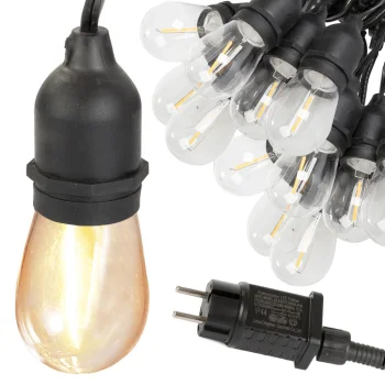 Gatvės girlianda su 20 LED E27 lempučių, 20 m