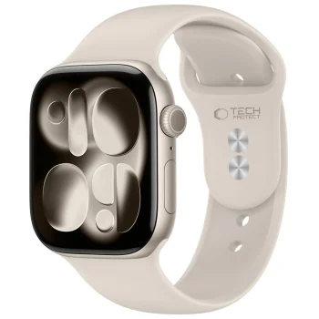 Tech-Protect Silicone dirželis laikrodžiui Apple Watch 44 / 45 / 46 / 49 mm, Beige / Starlight