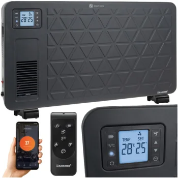 Kaminer Ziflo Electric Convector Heater 2300W with WiFi and Remote, Black