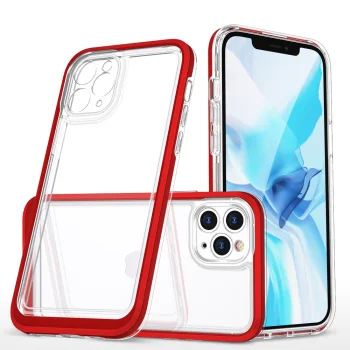 Dėklas Hybrid Armor Clear 3 in 1 skirtas iPhone 11 Pro Max, raudonas