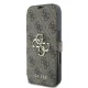 Guess 4G Metal Logo iPhone 16 Pro atverčiamas dėklas, rudas