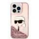 Karl Lagerfeld Glitter Karl\'s Head dėklas iPhone 14 Pro Max telefonui, rožinis
