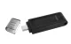 Kingston DataTraveler 70 128GB USB-C atmintinė, juoda