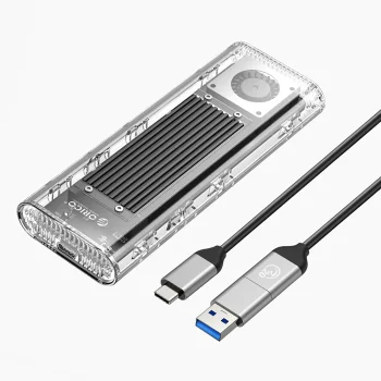 Orico TCM2-G20 M.2 NVMe SSD išorinis dėklas, 20Gbps, sidabrinis/skaidrus
