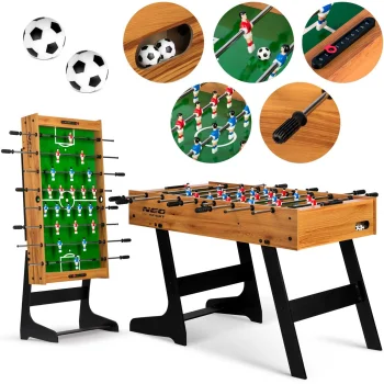Sulankstomas stalo futbolas Neo-Sport NS-803, medinis, 121 x 61 x 80 cm