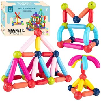 Didelės magnetinės kaladėlės, 64 vnt.