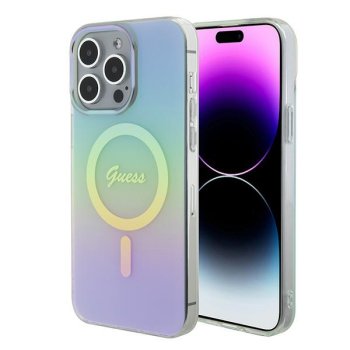 Guess iPhone 15 Pro Max dėklas IML Iridescent MagSafe, turkio spalvos