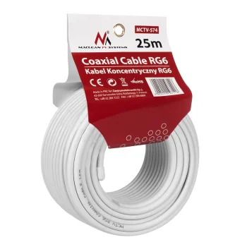 Koaksialinis antenos kabelis Maclean MCTV-574 RG6 1.0CCS, 25m