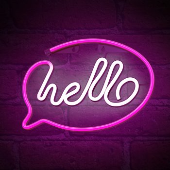 Forever Light LED Neon HELLO, Pink and White