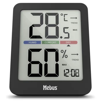 Mebus 11115 Digital Thermo-Hygrometer, Black