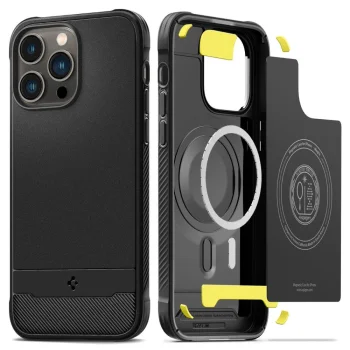 Apple iPhone 14 Pro Max 6.7'' Spigen Rugged Armor Mag Magsafe Case Cover, Black